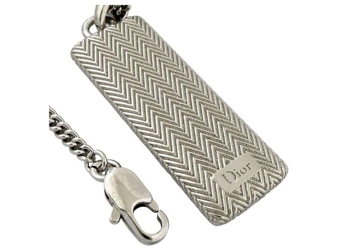 Collana con pendente Guilloche Plate da uomo di Christian Dior Argento - vista 7