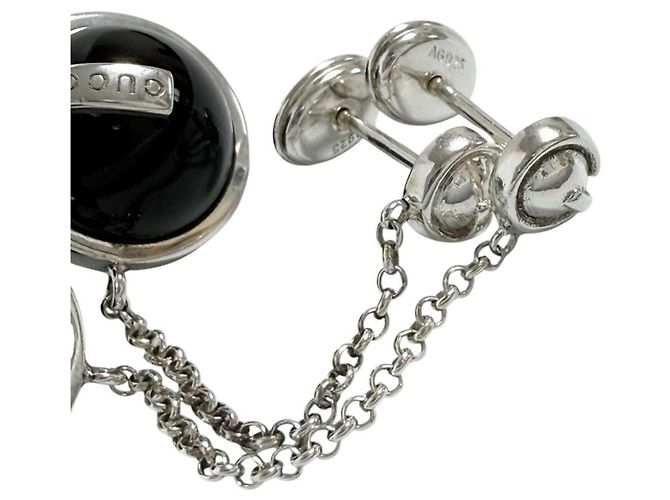 Orecchini a catena con palline da donna Gucci Nero Argento - vista 4