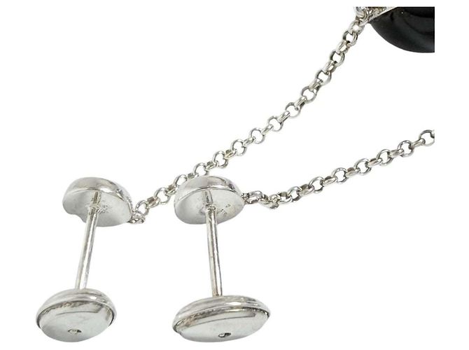 Orecchini a catena con palline da donna Gucci Nero Argento - vista 5