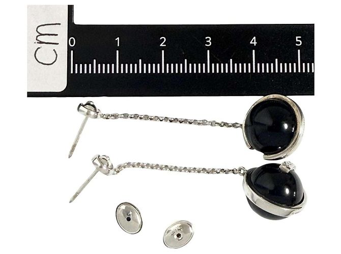 Orecchini a catena con palline da donna Gucci Nero Argento - vista 9