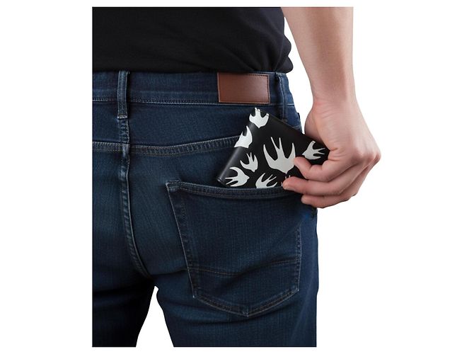 Alexander McQueen Swallow Print Bi-Fold Wallet Black White - view 3