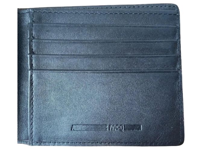 Alexander McQueen Swallow Print Bi-Fold Wallet Black White - view 4