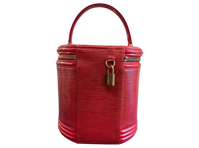 Borsa Louis Vuitton in pelle Epi, Cannes Rosso - vista 4