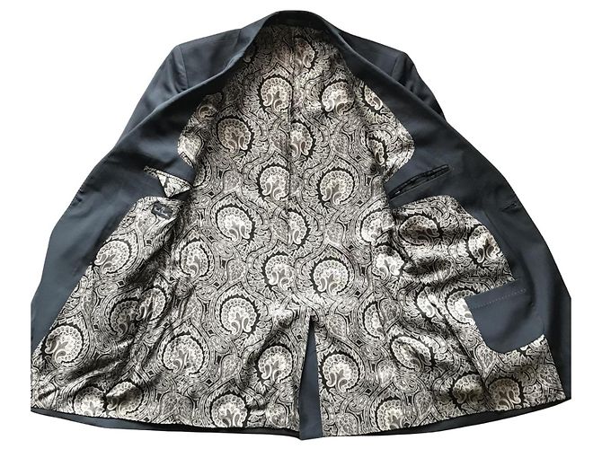 Paul Smith Herrenblazer Dunkelgrau Paisley-Futter Anthrazitgrau - Ansicht 3