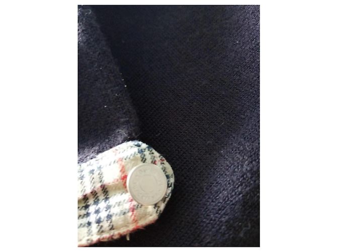 Burberry Strickoberteil Navyblau mit Karomuster Dunkelblau - Ansicht 11