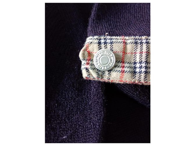 Burberry Strickoberteil Navyblau mit Karomuster Dunkelblau - Ansicht 12