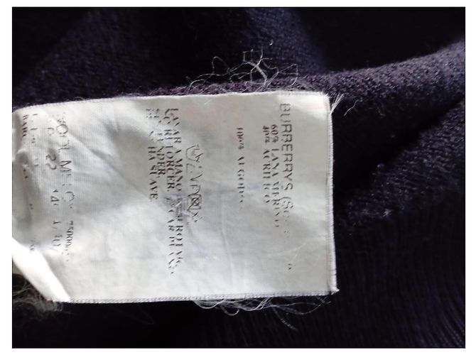Burberry Strickoberteil Navyblau mit Karomuster Dunkelblau - Ansicht 13