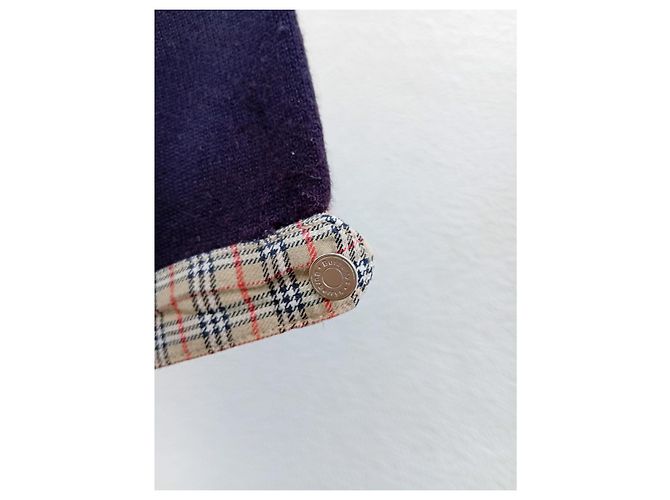 Burberry Strickoberteil Navyblau mit Karomuster Dunkelblau - Ansicht 3