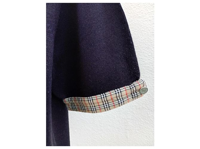 Burberry Strickoberteil Navyblau mit Karomuster Dunkelblau - Ansicht 4