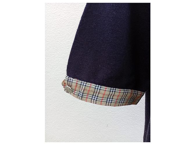Burberry Strickoberteil Navyblau mit Karomuster Dunkelblau - Ansicht 6