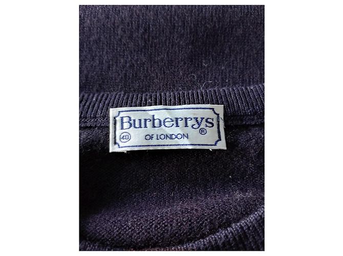 Burberry Strickoberteil Navyblau mit Karomuster Dunkelblau - Ansicht 8