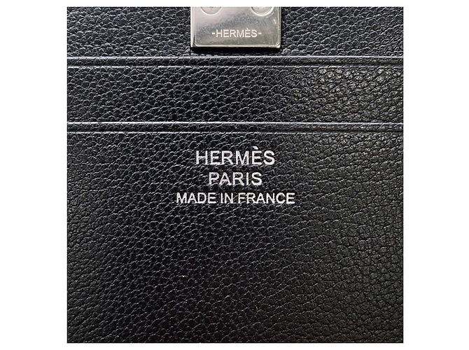 Hermès Tarjetero de piel de cabra negro Hermes - vista 7