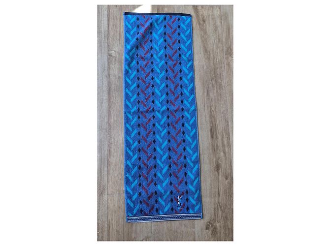 Toalla de algodón Yves Saint Laurent con estampado geométrico Negro Roja Azul Azul claro Azul oscuro - vista 5