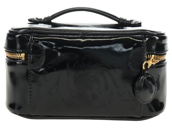 Chanel Vintage Timeless Beauty Case Patent Small Nero - vista 2