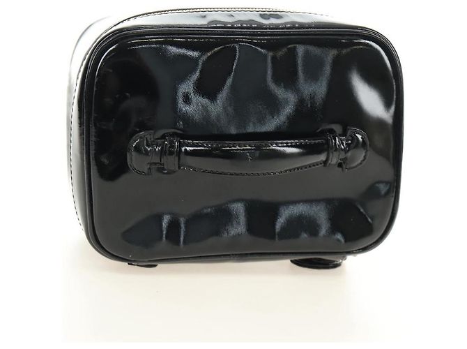 Chanel Vintage Timeless Beauty Case Patent Small Nero - vista 7