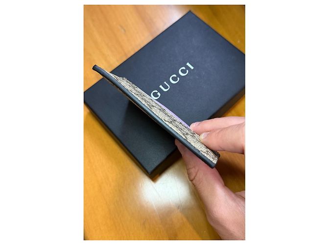 Tarjetero Gucci GG Supreme con piel lila - vista 6
