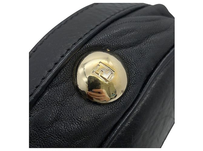 Borsa a mano in pelle nera Fendi Nero - vista 13