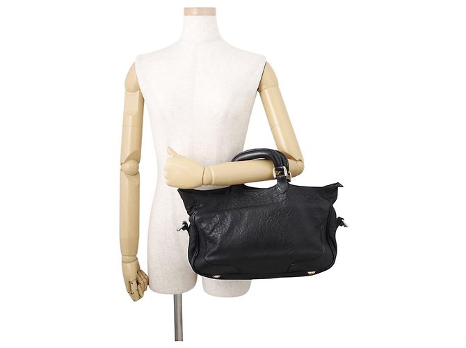 Borsa a mano in pelle nera Fendi Nero - vista 4