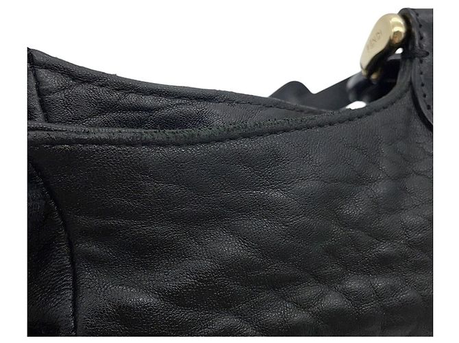 Borsa a mano in pelle nera Fendi Nero - vista 7