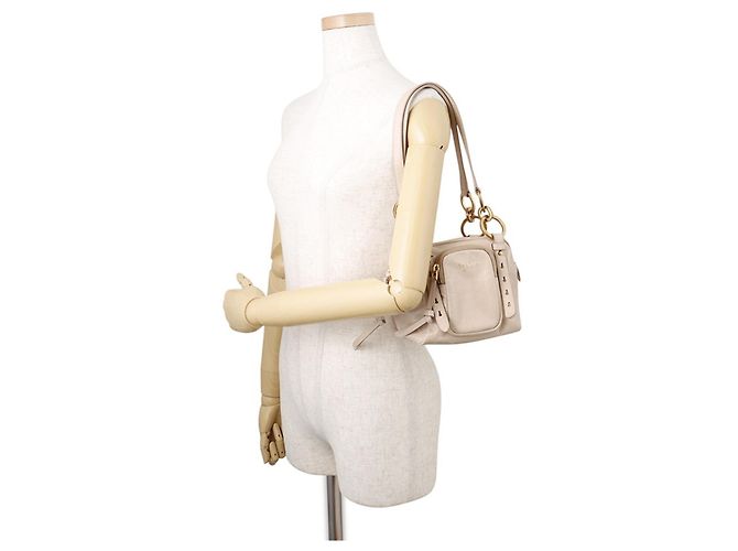 Borsa a tracolla in pelle morbida lux Prada Beige - vista 4