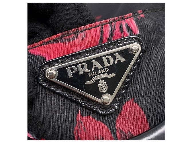 Borsa a Spalla 2-Way Prada Nero Rosso - vista 15