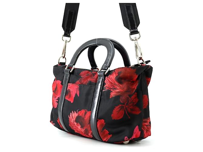 Borsa a Spalla 2-Way Prada Nero Rosso - vista 2