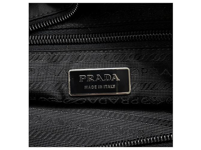 Bolso Tote de Nylon con Triángulo Prada Negro - vista 14