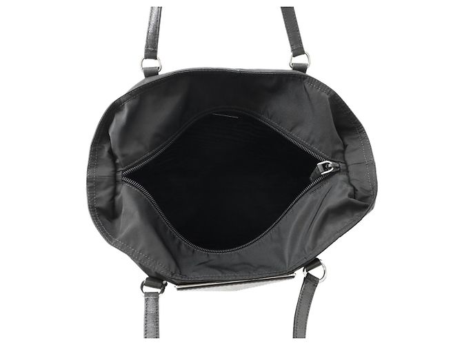 Bolso Tote de Nylon con Triángulo Prada Negro - vista 5