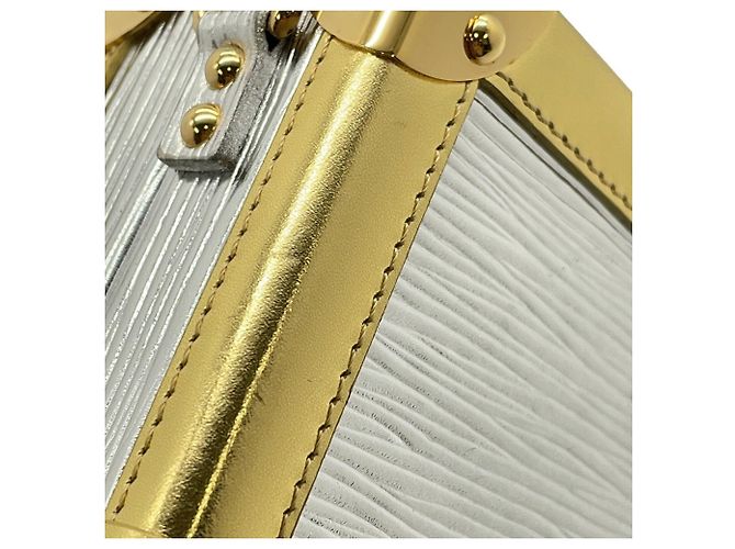Borsa a Spalla Louis Vuitton Petite Malle Epi Metallic Argento D'oro - vista 11