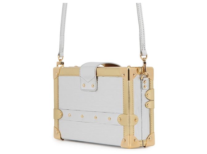 Borsa a Spalla Louis Vuitton Petite Malle Epi Metallic Argento D'oro - vista 2