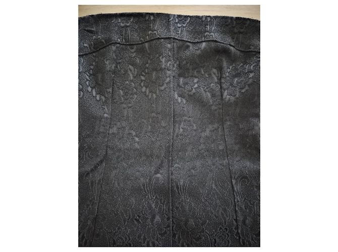 Abito bustier Dolce & Gabbana in jacquard damascato nero - vista 10