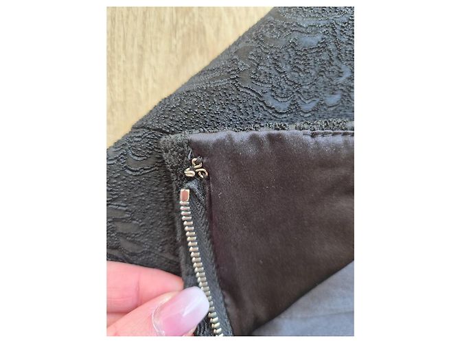 Abito bustier Dolce & Gabbana in jacquard damascato nero - vista 4