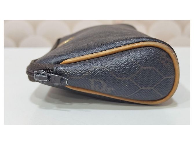 Pochette Christian Dior Monogramma Marrone e Pelle Camel Cammello - vista 10