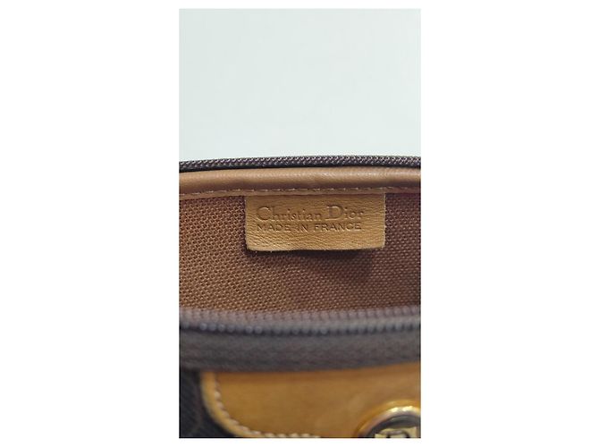 Pochette Christian Dior Monogramma Marrone e Pelle Camel Cammello - vista 11