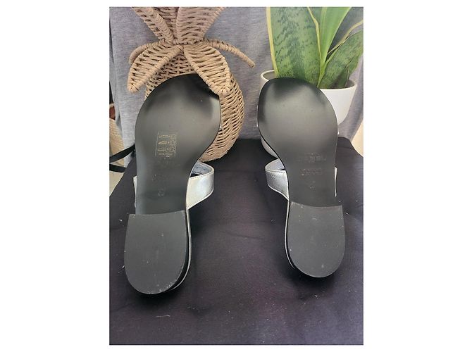 Carel Leia Mule in pelle argentata Argento - vista 3