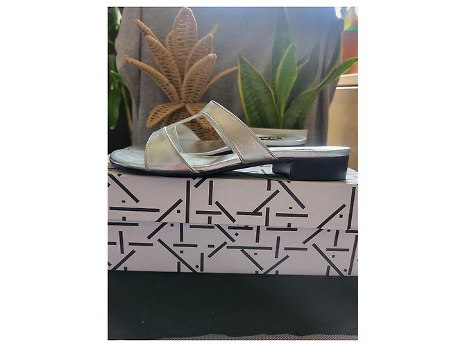 Carel Leia Mule in pelle argentata Argento - vista 4