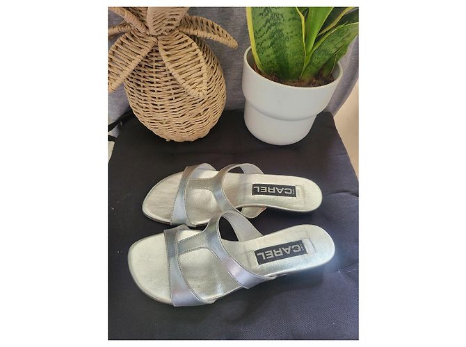 Carel Leia Mule in pelle argentata Argento - vista 5