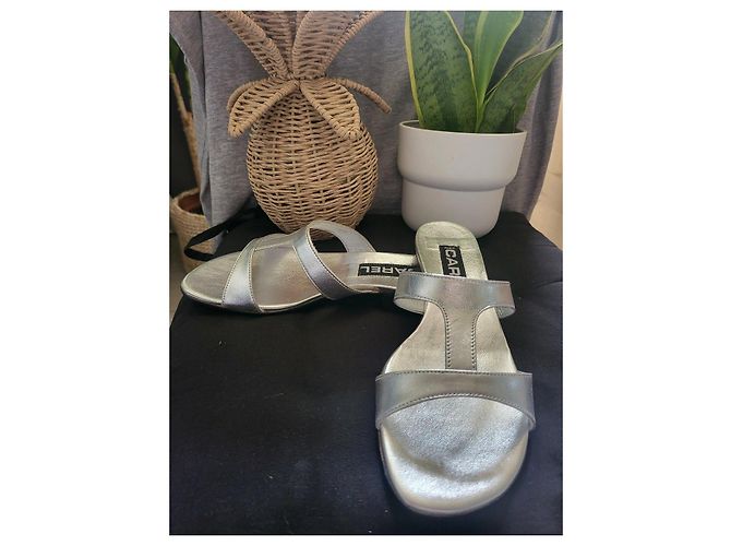 Carel Leia Mule in pelle argentata Argento - vista 6