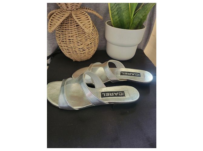 Carel Leia Mule in pelle argentata Argento - vista 7