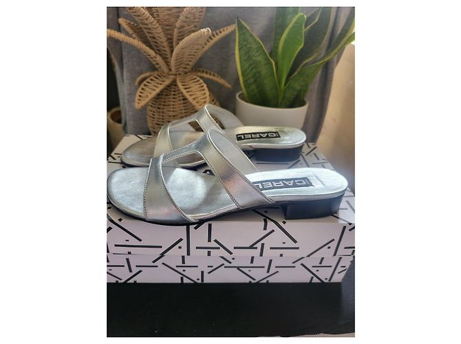 Carel Leia Mule in pelle argentata Argento - vista 8