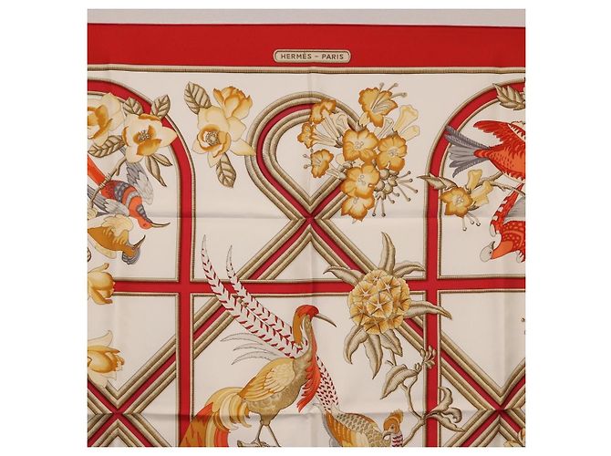 Hermès Hermes Carré 90 Seda multicolor 90 x 90 Roja - vista 3