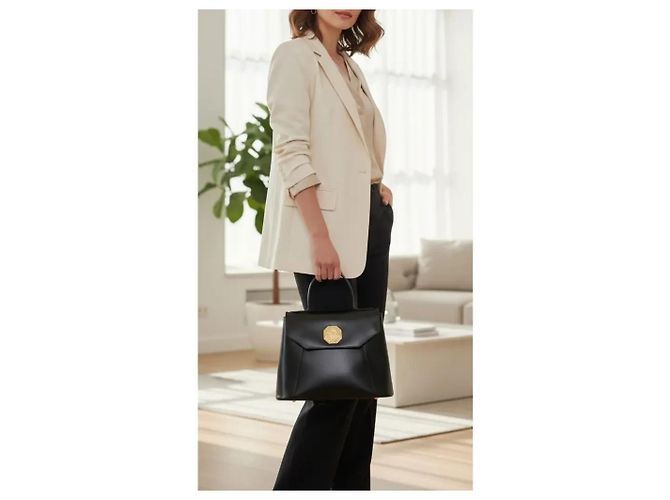 Borsa a mano Yves Saint Laurent Rive Gauche in pelle nera Nero - vista 2