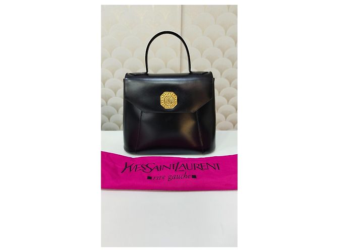 Borsa a mano Yves Saint Laurent Rive Gauche in pelle nera Nero - vista 3