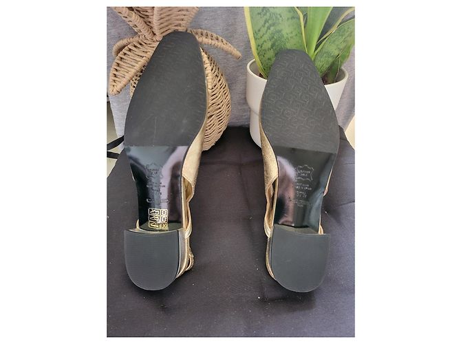Carel Océan Scarpe Slingback in Pelle Oro e Platino Argento D'oro - vista 4