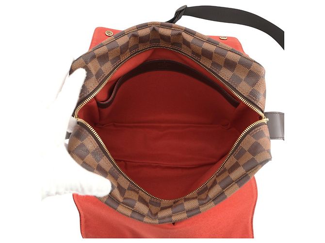 Borsa a tracolla Louis Vuitton Damier Ebene Naviglio Rosso - vista 5