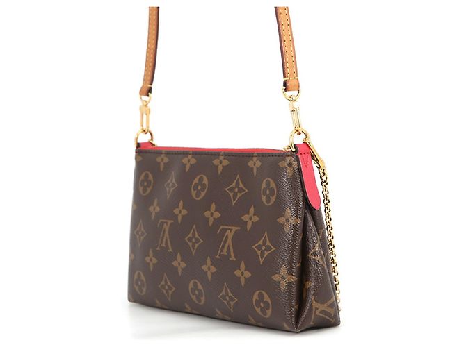 Clutch con tracolla Louis Vuitton Monogram Pallas Fuschia - vista 2