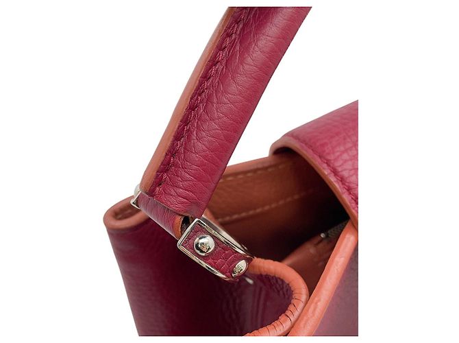 Borsa Louis Vuitton Parnasséa Capucines MM Rosa Bordò - vista 12