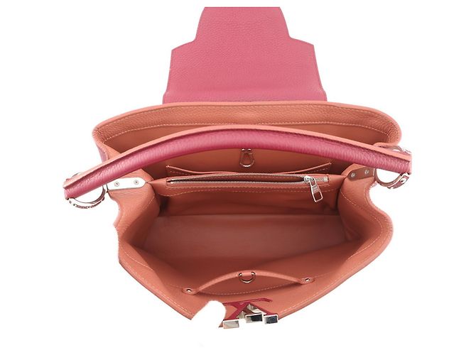 Borsa Louis Vuitton Parnasséa Capucines MM Rosa Bordò - vista 5