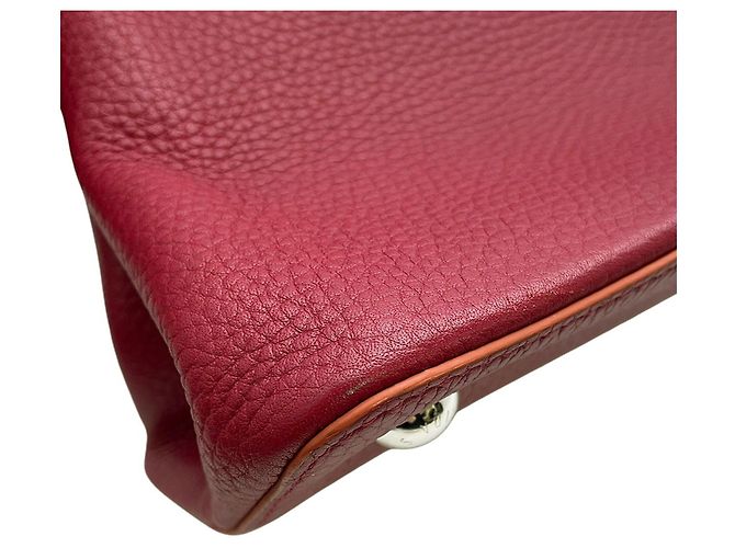 Borsa Louis Vuitton Parnasséa Capucines MM Rosa Bordò - vista 7