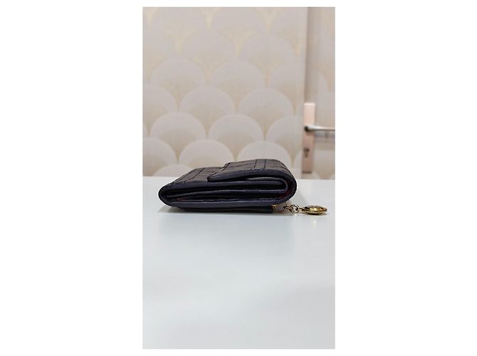 Dior Cannage Navy Blue Leather Wallet - view 11